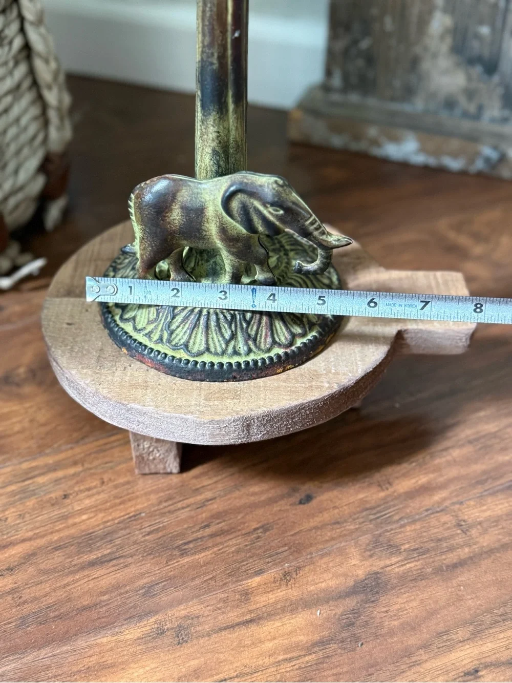 Vintage Metal Elephant Candle Stick 15” Tall